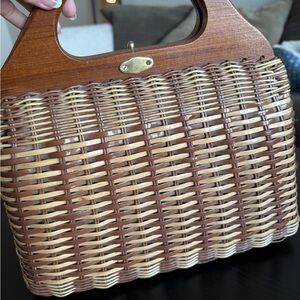 Brown Woven Handbag